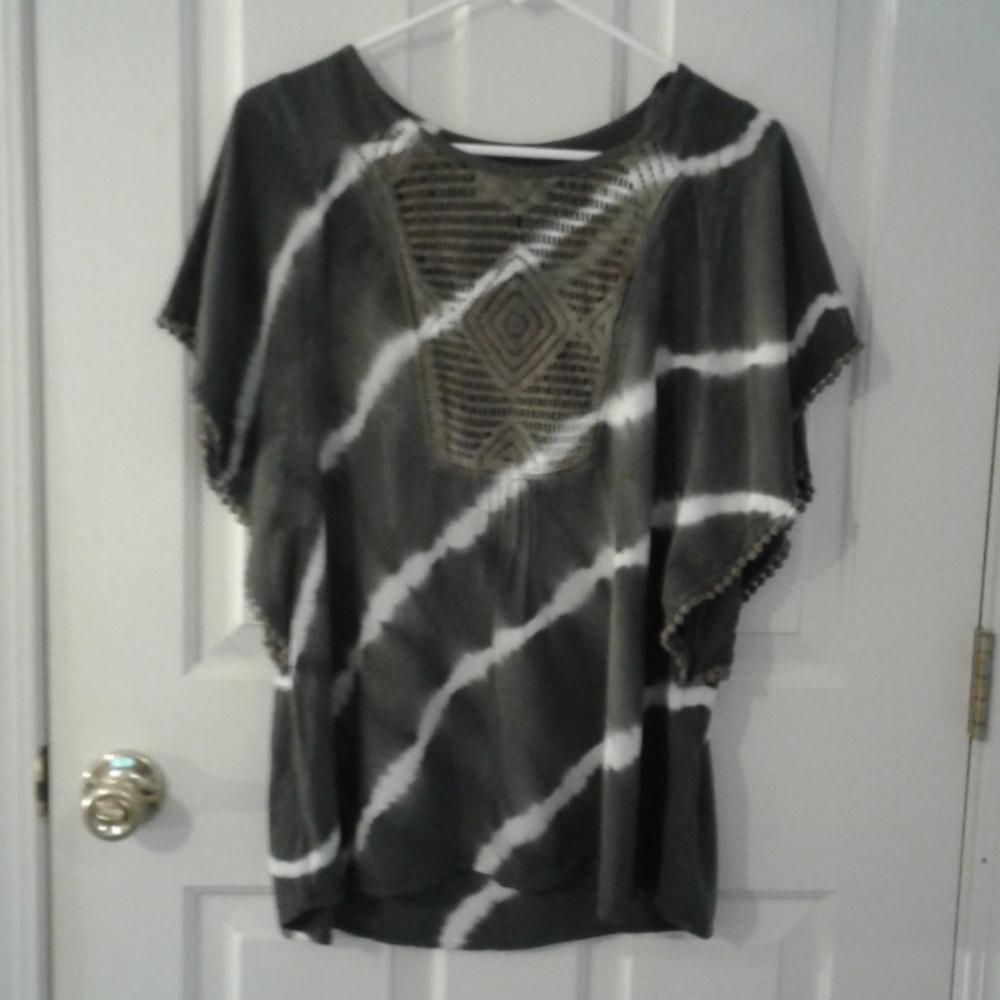 Knox Rose Tie Dye Dark Olive Green XL Top